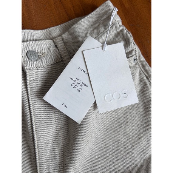 COS Dial Wide-Leg Jeans Beige Dusty Light SZ 25 - Picture 5 of 9